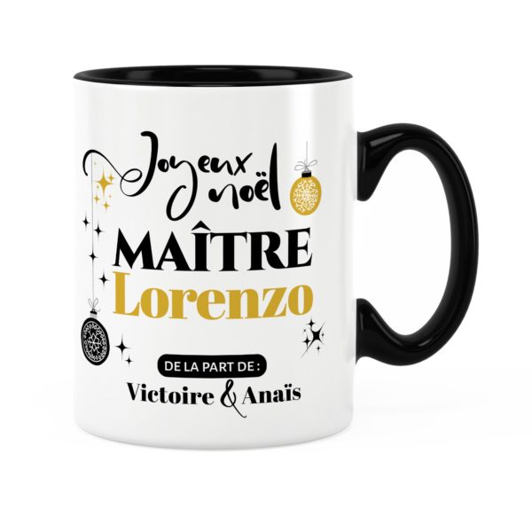 Cadeau pour maître | Idée cadeau mug de noël avec prénom