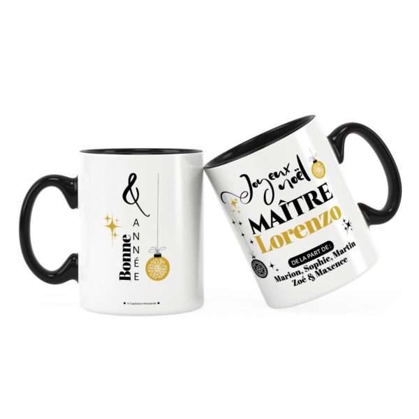 Cadeau pour maître | Idée cadeau mug de noël avec prénom