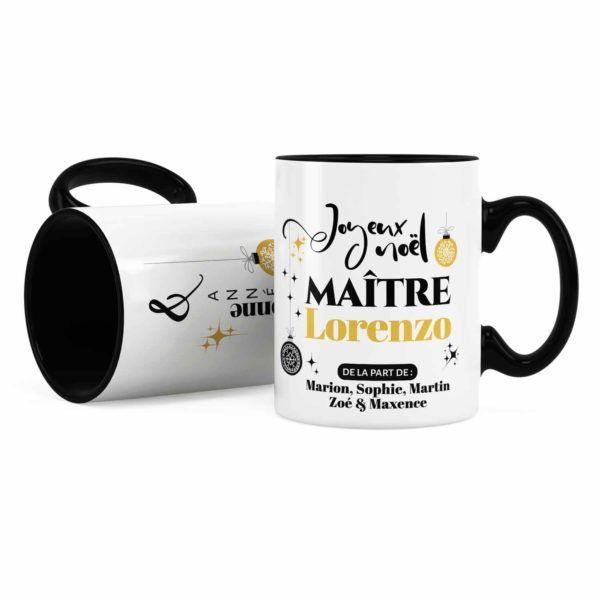 Cadeau pour maître | Idée cadeau mug de noël avec prénom