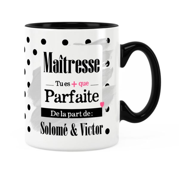 Cadeau maîtresse | Idée cadeau mug prénom maîtresse parfaite