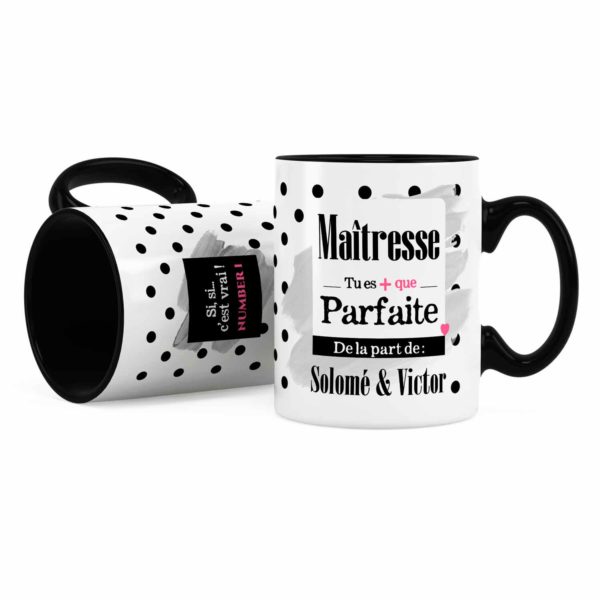 Cadeau maîtresse | Idée cadeau mug prénom maîtresse parfaite