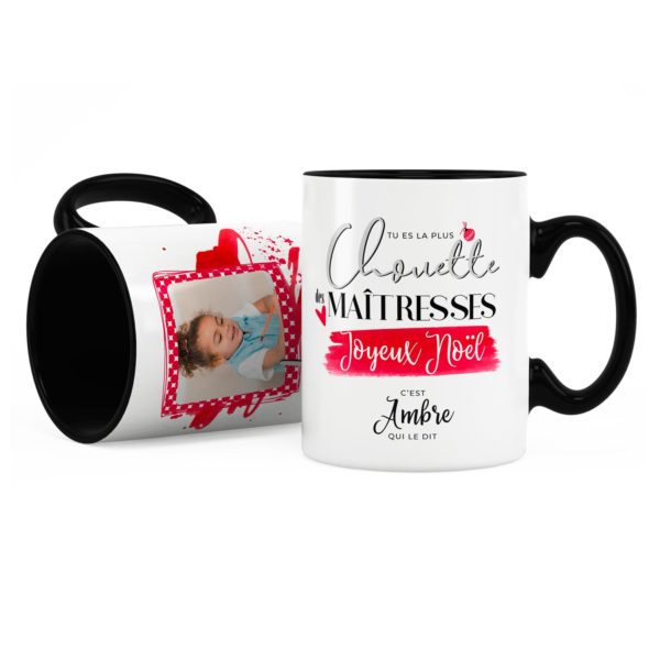 Cadeau noël pour maîtresse | Idée cadeau mug noël avec prénom