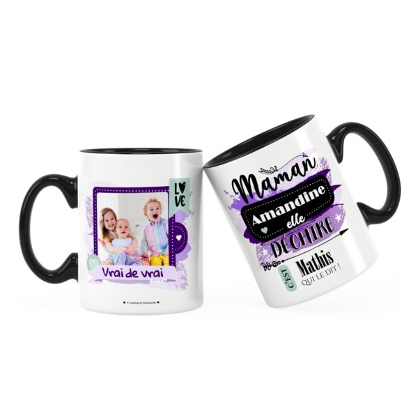 Cadeau maman | Idée cadeau mug prénom maman elle déchire