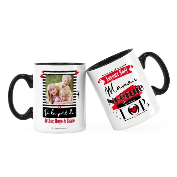 Cadeau maman | Idée cadeau mug joyeux noël avec prénom