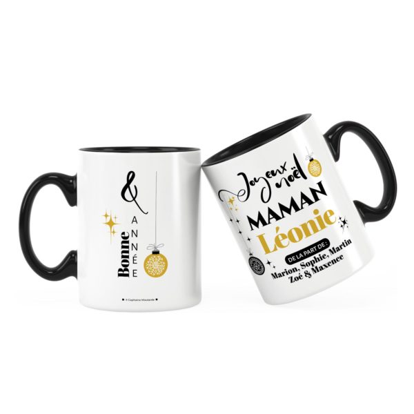 Cadeau pour maman | Idée cadeau mug joyeux noël avec prénom