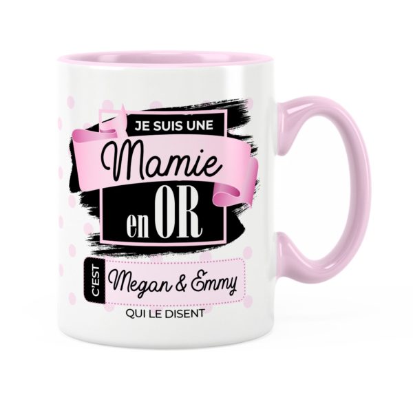 Cadeau mamie | Idée cadeau mug prénom une mamie en or