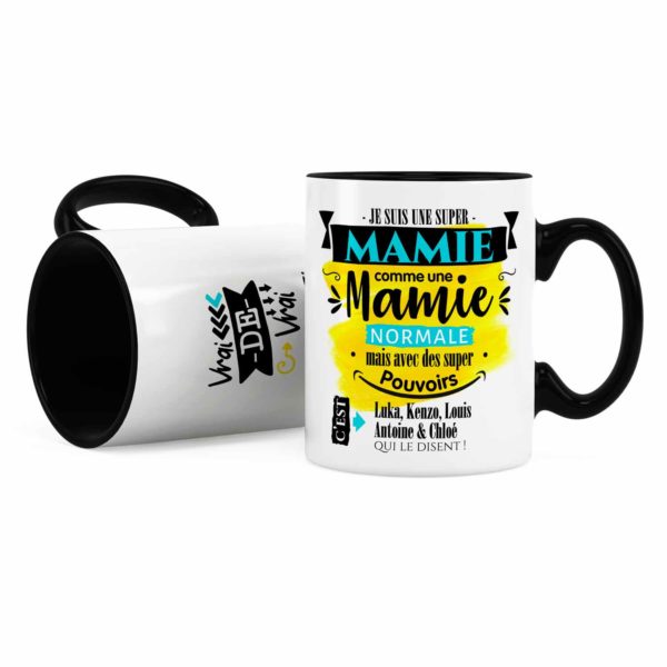 Cadeau mamie | Idée cadeau de mug avec prénom super mamie