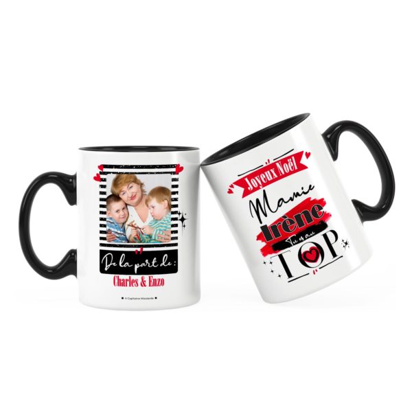 Cadeau mamie | Idée cadeau mug joyeux noël avec prénom