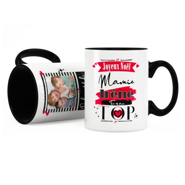 Cadeau mamie | Idée cadeau mug joyeux noël avec prénom