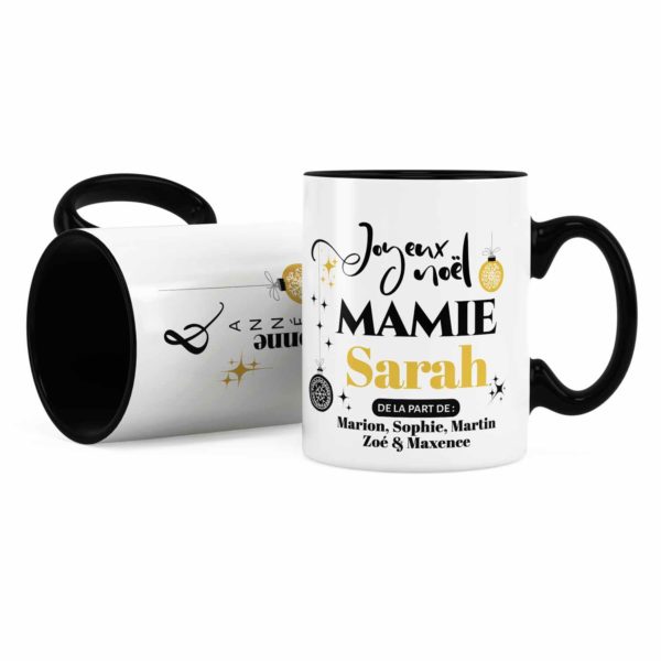 Cadeau pour mamie | Idée cadeau mug joyeux noël avec prénom