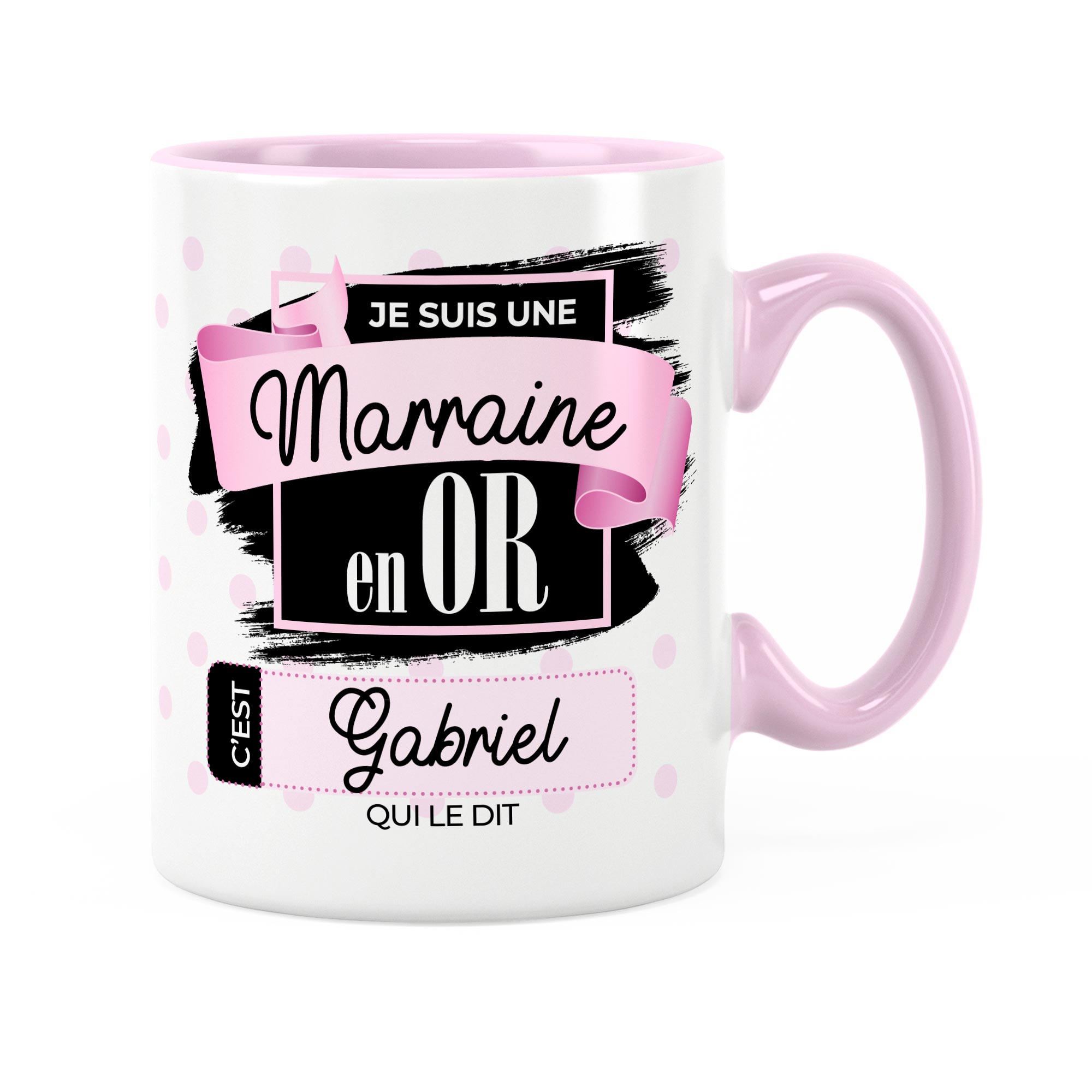 Cadeau marraine  Idée cadeau mug prénom marraine en or