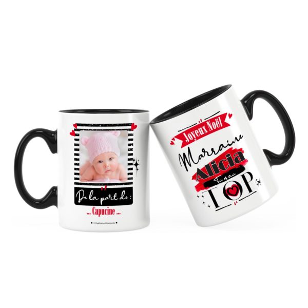 Cadeau marraine | Idée cadeau mug joyeux noël avec prénom