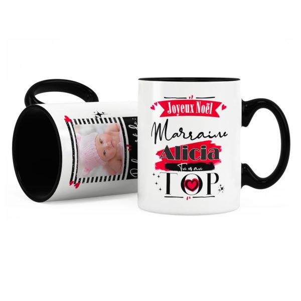 Cadeau marraine | Idée cadeau mug joyeux noël avec prénom