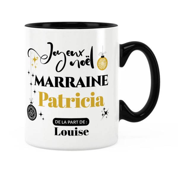 Cadeau pour marraine | Idée cadeau mug noël avec prénom