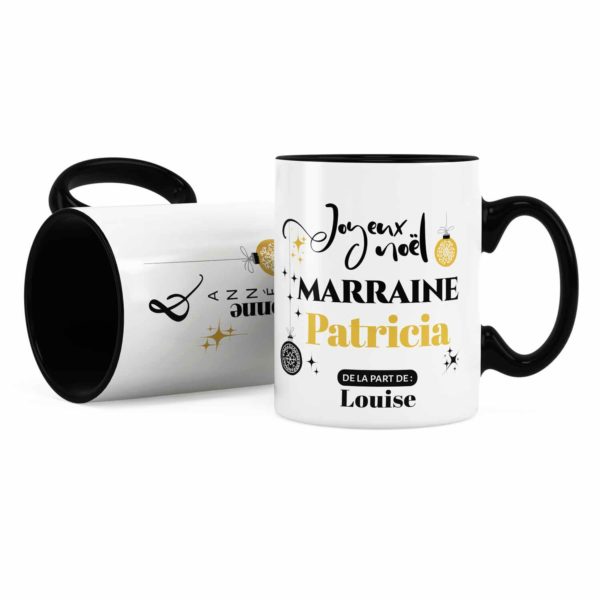 Cadeau pour marraine | Idée cadeau mug noël avec prénom