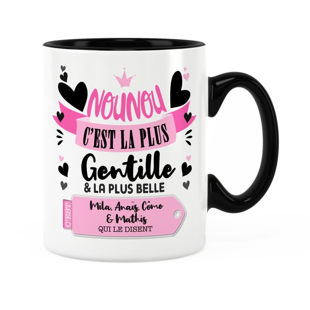 Cadeau nounou Idée cadeau mug nounou la plus gentille