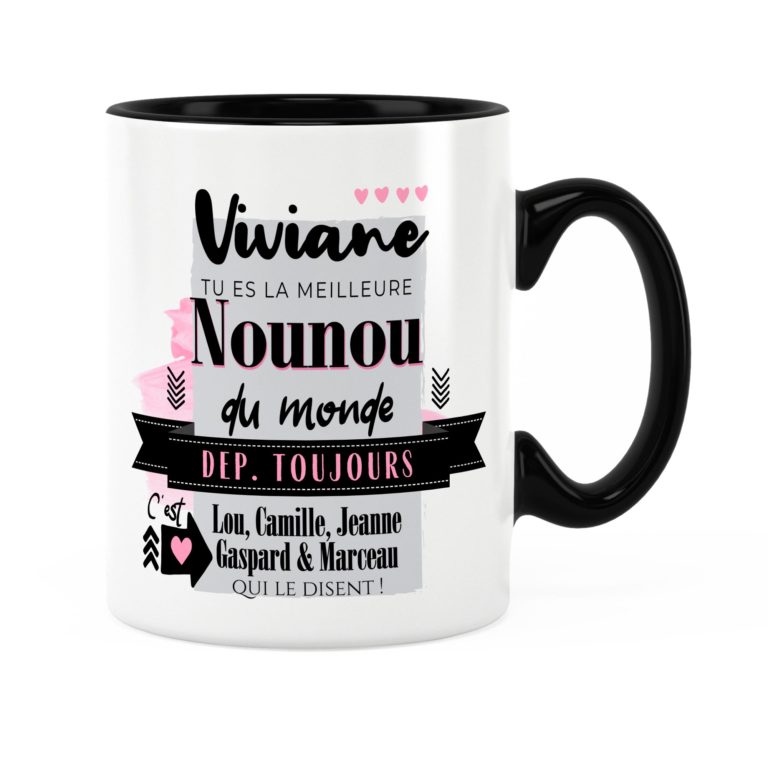 Cadeau nounou | Idée cadeau mug prénom meilleure nounou