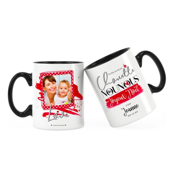 Cadeau noël nounou | Idée cadeau mug noël chouette nounou