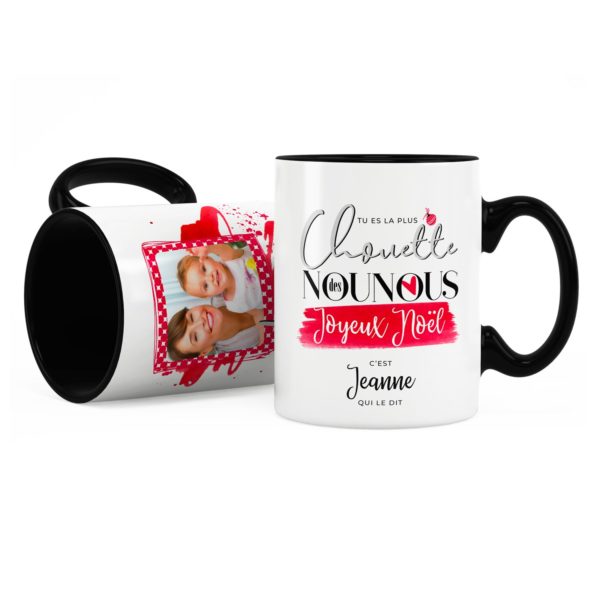 Cadeau noël nounou | Idée cadeau mug noël chouette nounou