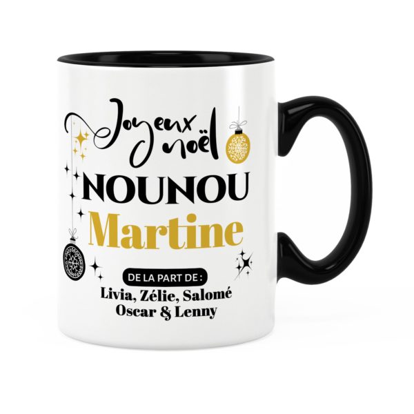 Cadeau pour nounou | Idée cadeau mug de noël avec prénom