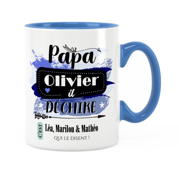 Cadeau papa | Idée cadeau de mug prénom papa il déchire