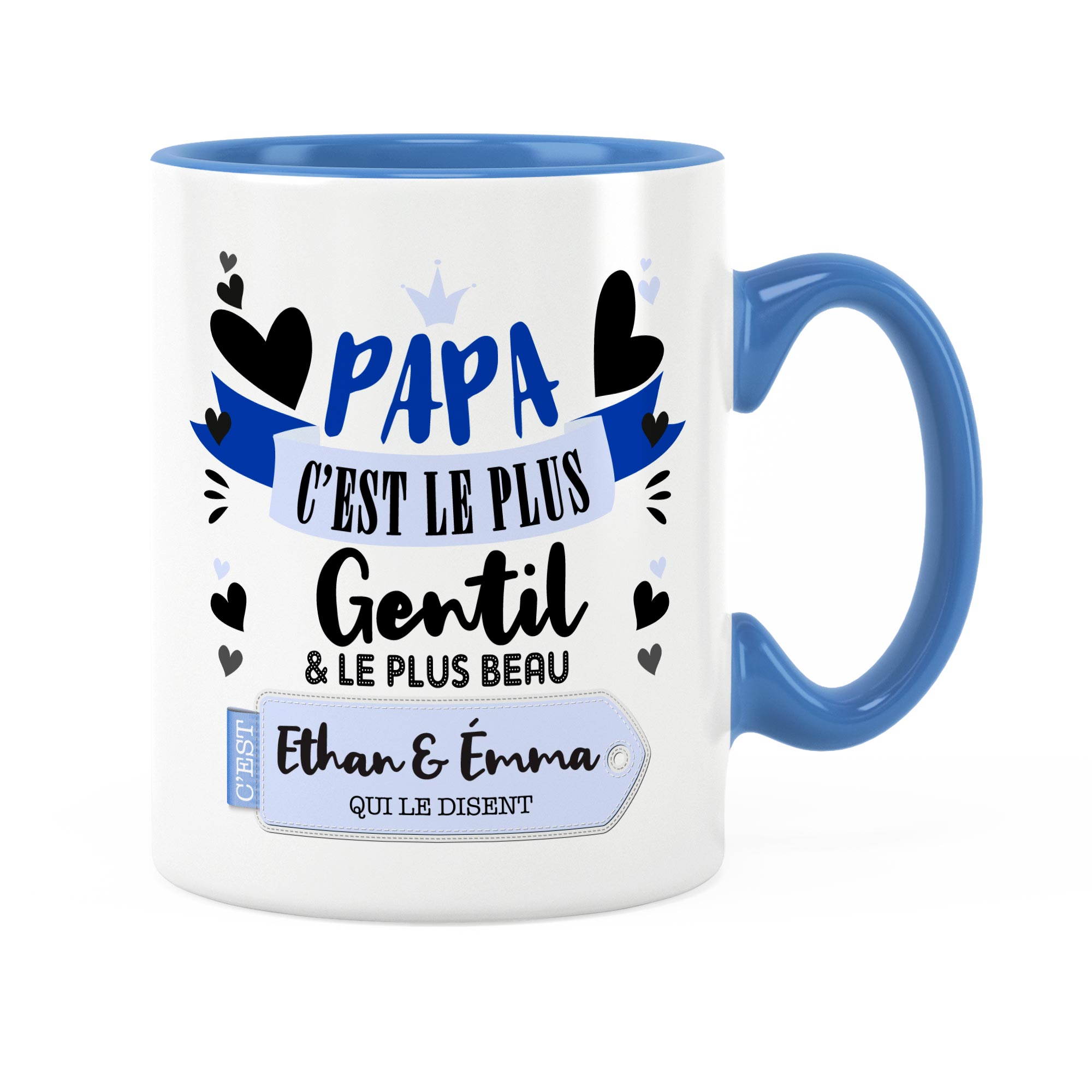 Cadeau papa  Idée cadeau mug prénom papa le plus gentil