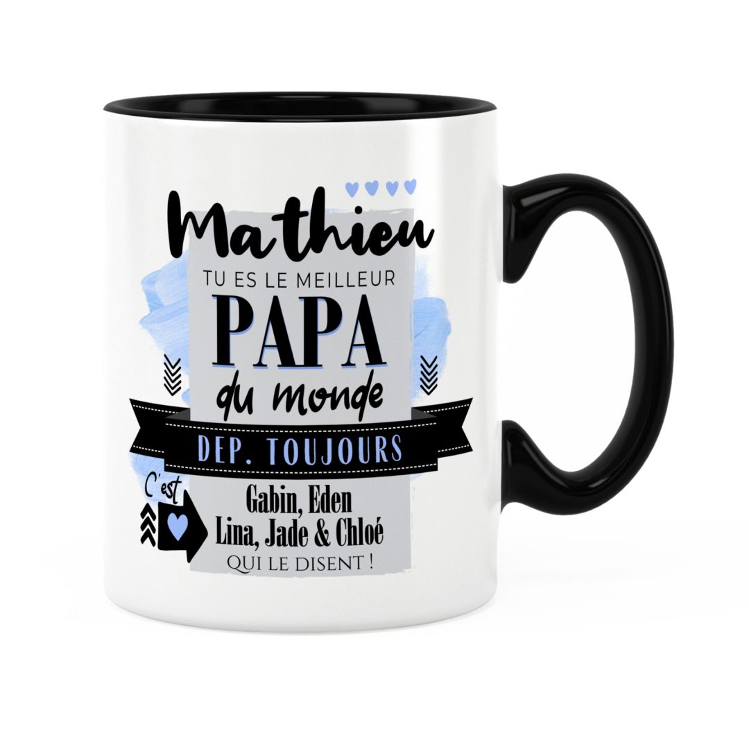 Cadeau pour papa Idée cadeau mug prénom meilleur papa