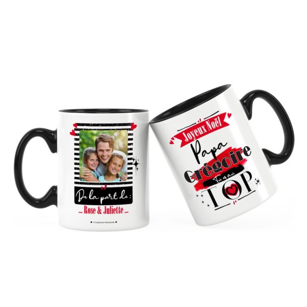 Cadeau papa | Idée cadeau mug joyeux noël avec prénom