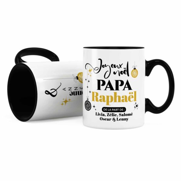 Cadeau pour papa | Idée cadeau mug joyeux noël avec prénom