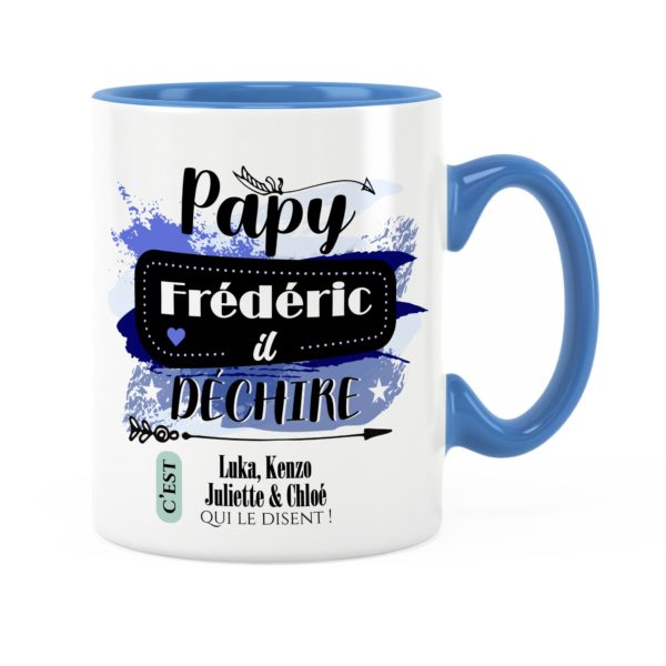 Cadeau papy | Idée cadeau de mug prénom papy il déchire