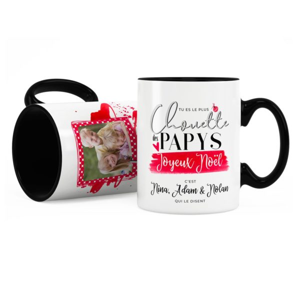 Cadeau papy pour noël | Idée cadeau mug noël chouette papy