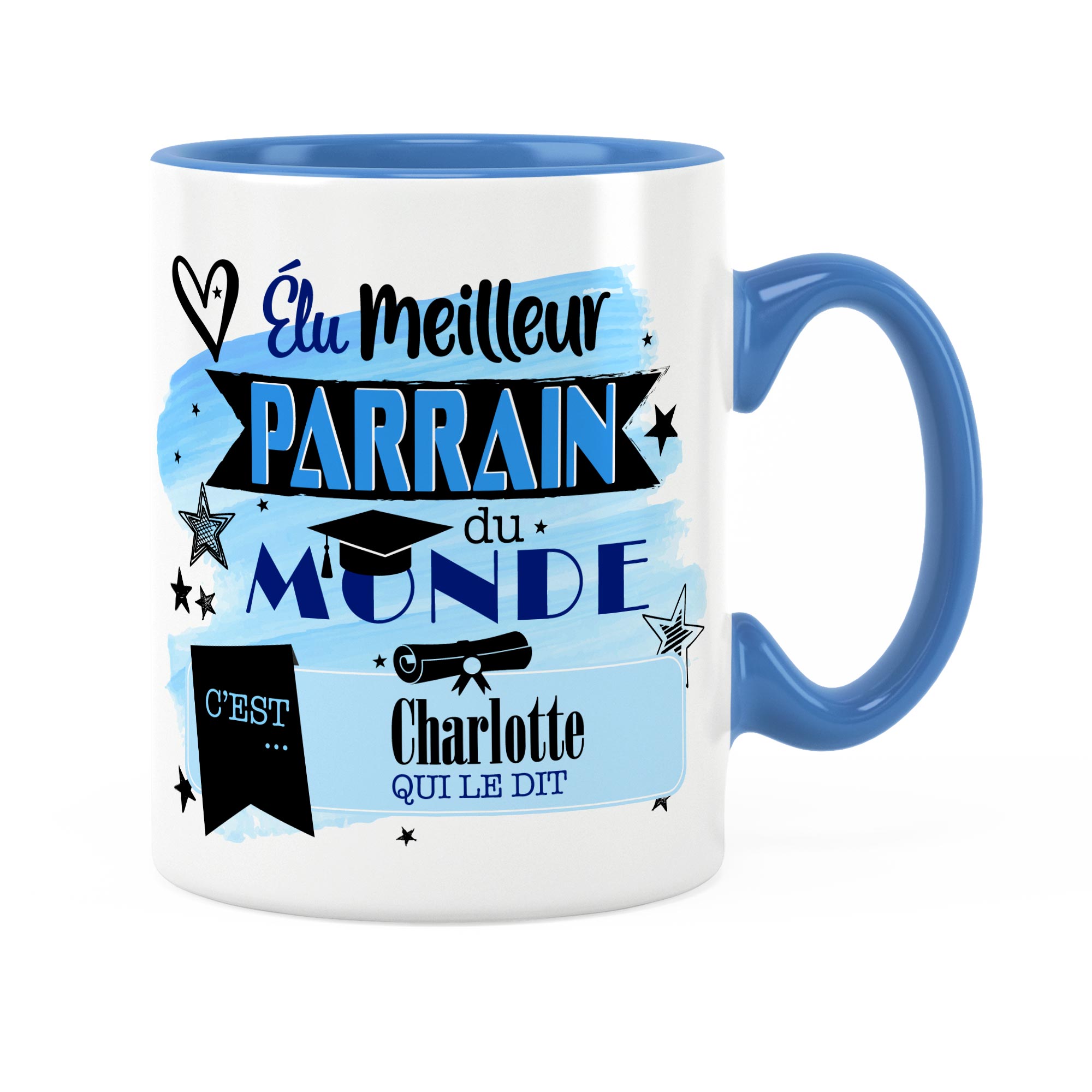 Mug monsieur le parrain - cadeau homme pour parrain Humour drôle idéal