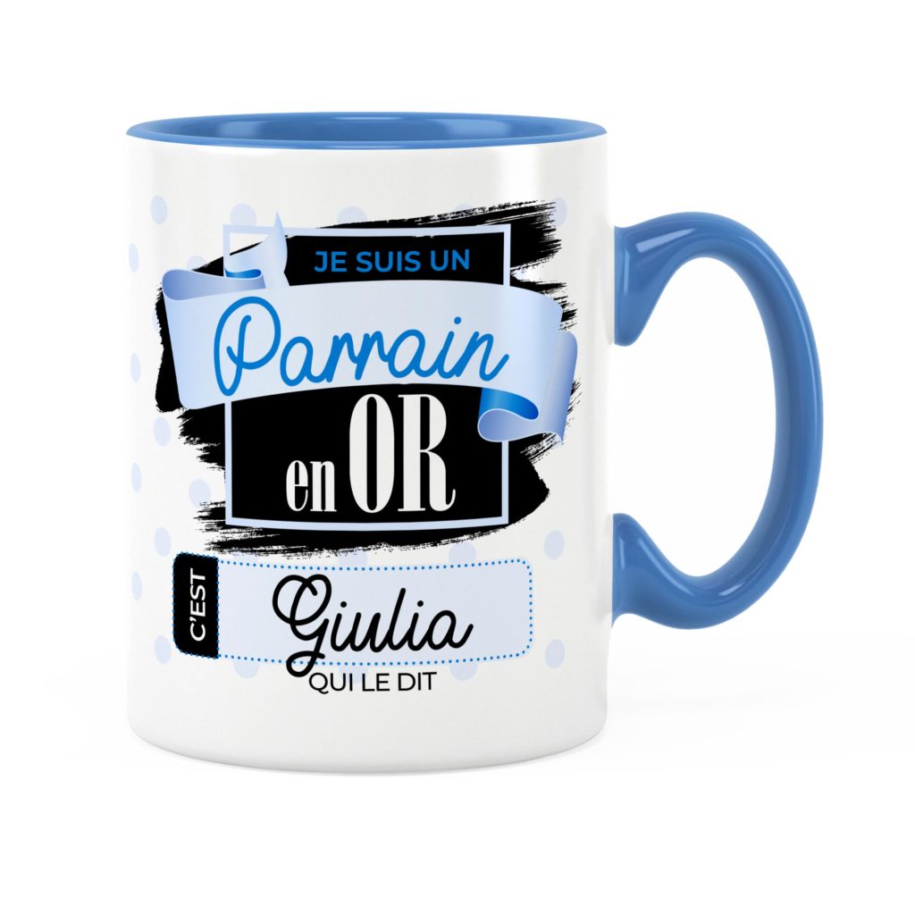 Mug Le parrain - Bleu main image 1