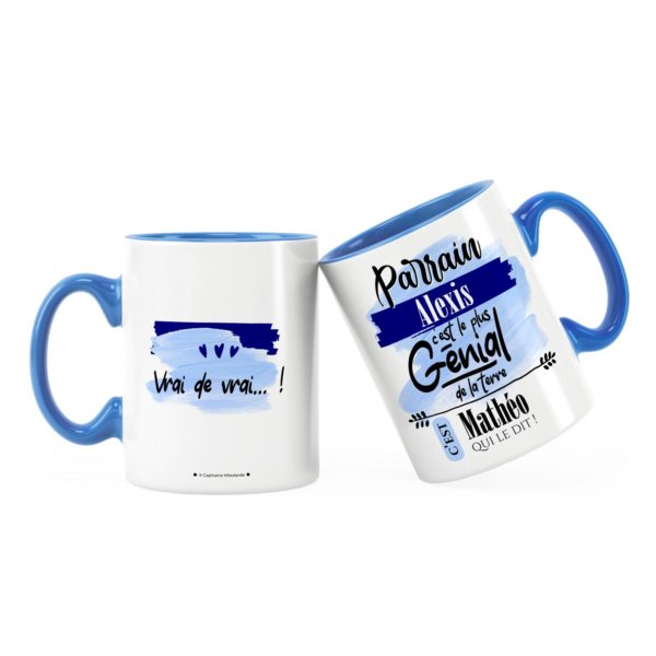 Cadeau parrain | Idée cadeau de mug prénom parrain génial