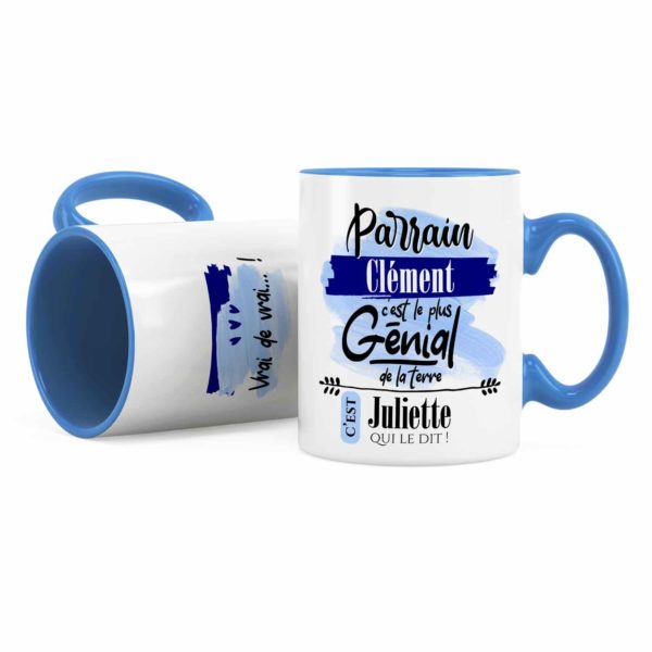 Cadeau parrain | Idée cadeau de mug prénom parrain génial