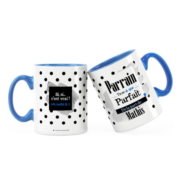 Cadeau parrain | Idée cadeau mug avec prénom parrain parfait