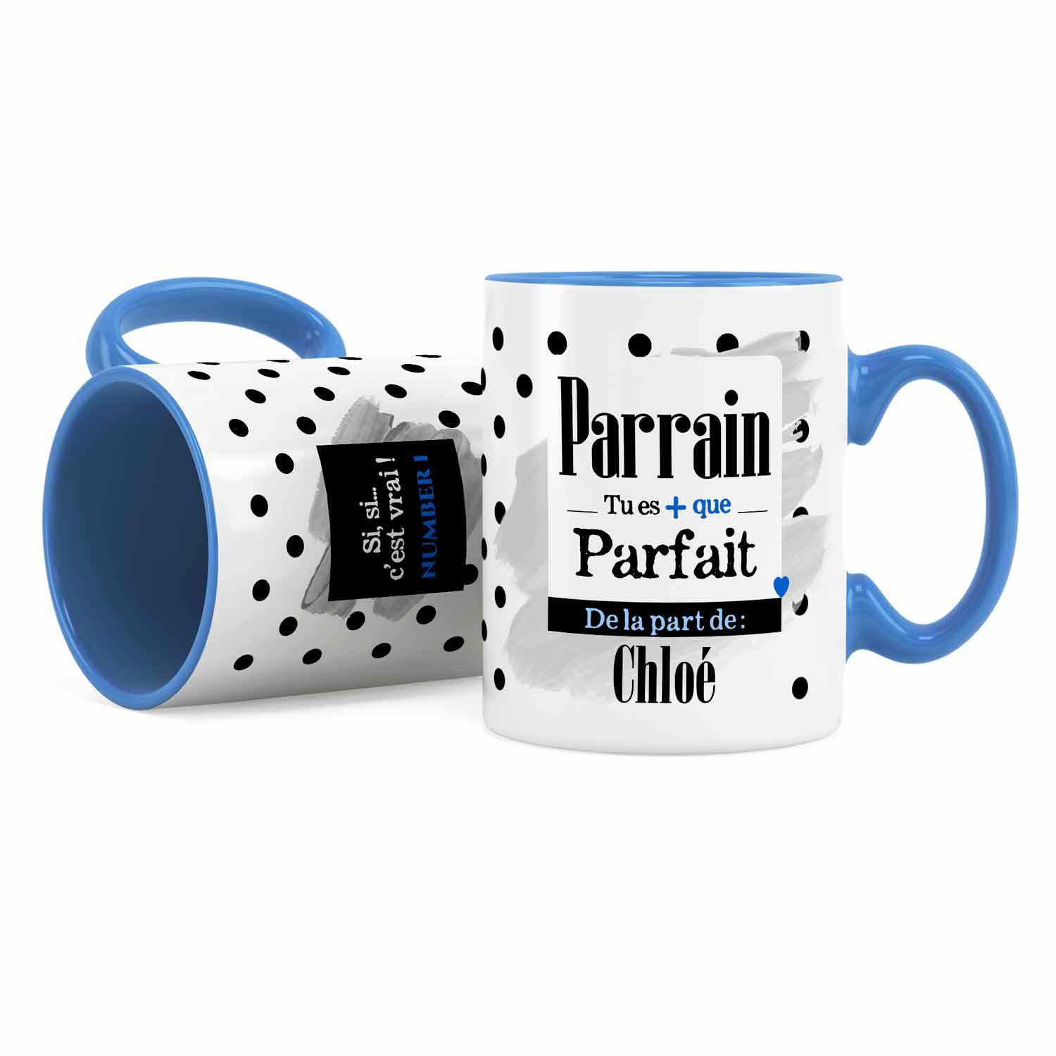 Cadeau pour parrain : mug parrain plus que parfait sur Kas Design