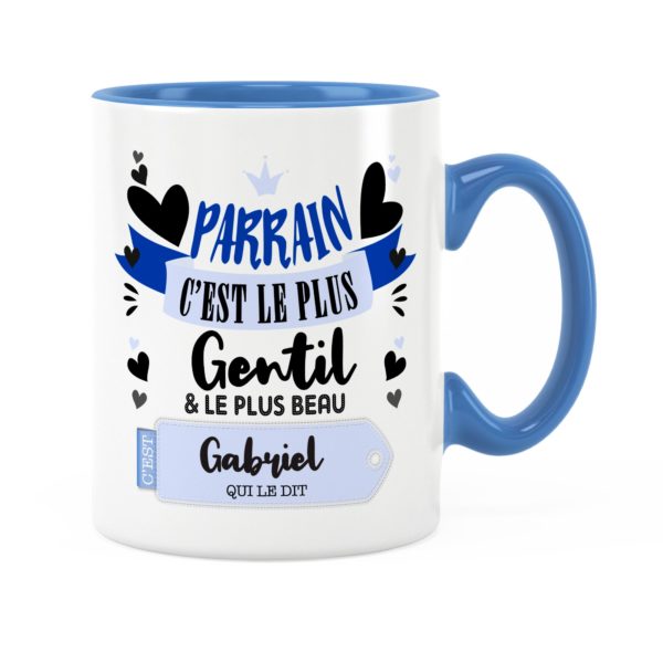 Cadeau parrain | Idée cadeau de mug prénom parrain gentil