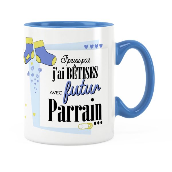 Cadeau parrain | Idée cadeau de mug prénom futur parrain