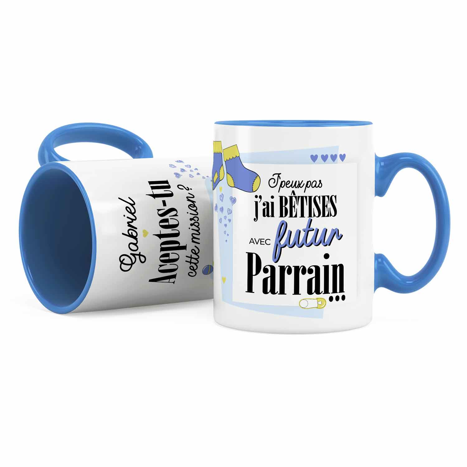 Cadeau parrain - Mug à personnaliser avec votre prénom pour parrain - idée cadeau  parrain : : Produits Handmade