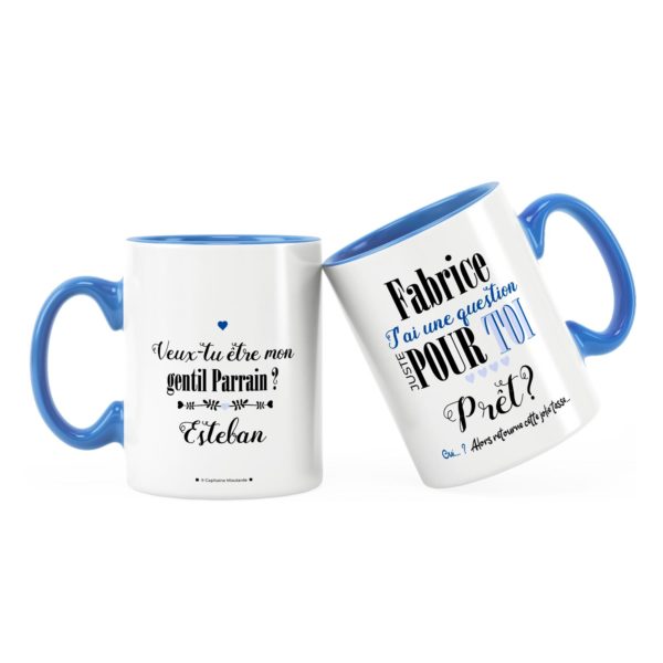 Annonce parrain | Idée cadeau mug prénom annonce parrain