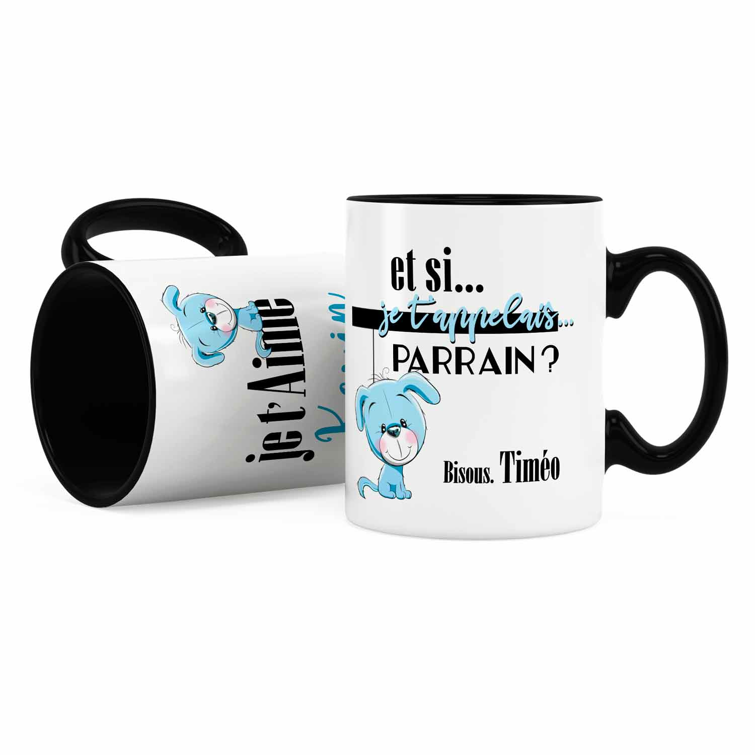 Annonce parrain  Idée cadeau mug annonce parrain je t'aime