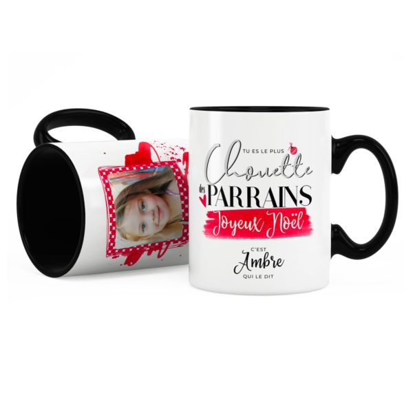 Cadeau noël parrain | Idée cadeau mug noël chouette parrain