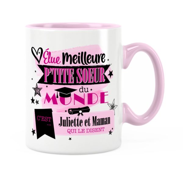 Cadeau petite-sœur | Idée cadeau de mug meilleure sœur