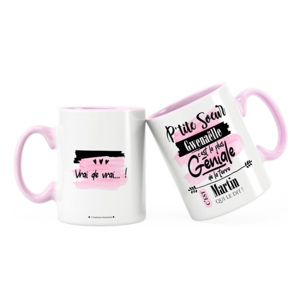 Cadeau petite-sœur | Idée cadeau mug prénom sœur géniale