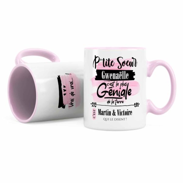 Cadeau petite-sœur | Idée cadeau mug prénom sœur géniale