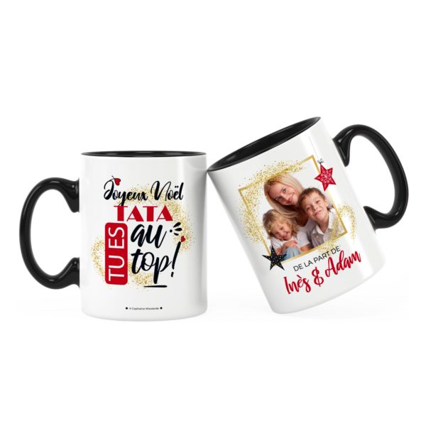 Cadeau tata pour noël | Idée cadeau mug joyeux noël tata au top