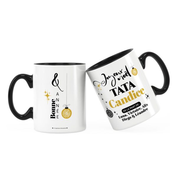 Cadeau pour tata | Idée cadeau mug joyeux noël avec prénom