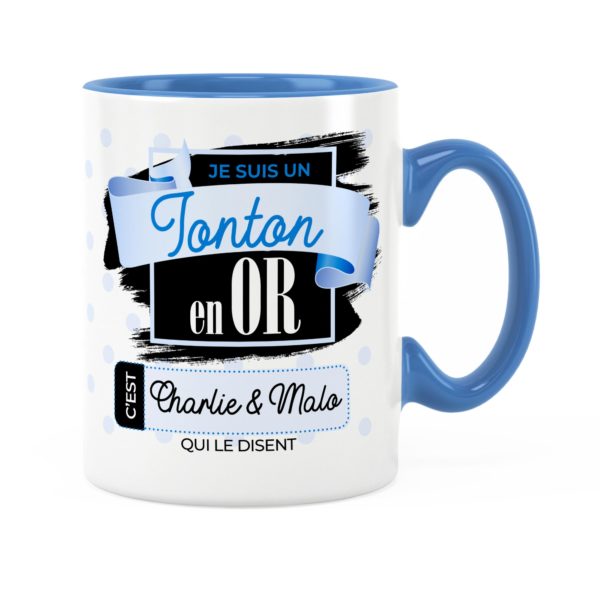 Cadeau tonton | Idée cadeau de mug prénom tonton en or