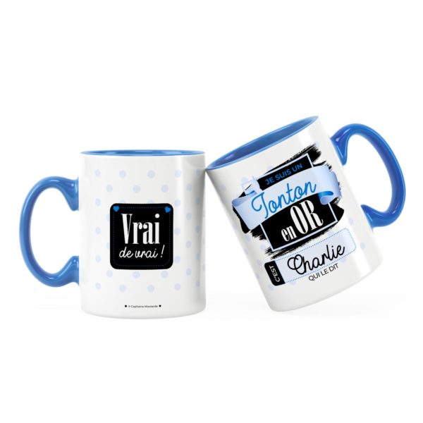 Cadeau tonton | Idée cadeau de mug prénom tonton en or